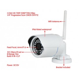 AM-Q6320-WIFI 1.0 Mega Pixel IP66 HD Network Mini WiFi IR-Bullet Camera (White) AM-Q6320-WIFI 1.0 Mega Pixel IP66 HD Network Mini WiFi IR-Bullet Camera (White)