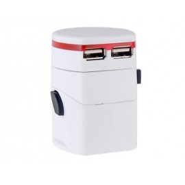 Travel Adapter with Dual USB Interface (White)
