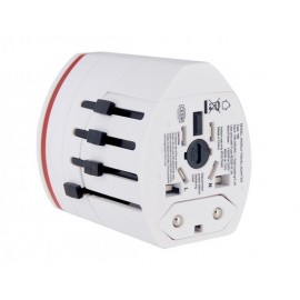Travel Adapter with Dual USB Interface (White)