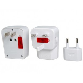 Dual USB Universal World Travel Power Adapter (White) Dual USB Universal World Travel Power Adapter (White)