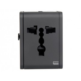 Dual USB Universal World Travel Power Adapter (Black) Dual USB Universal World Travel Power Adapter (Black)