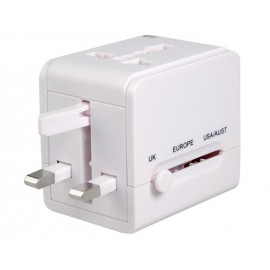 Dual USB Universal World Travel Power Adapter (White) Dual USB Universal World Travel Power Adapter (White)