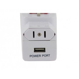 World Travel Adaptor with USB Port (White)