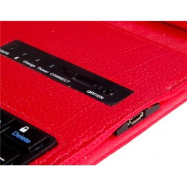 Faux Leather Flip Case with Built-in Bluetooth Keyboard for iPad Air (Red) Faux Leather Flip Case with Built-in Bluetooth Keyboard for iPad Air (Red)