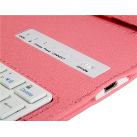 Oracle Pattern Faux Leather Flip Case with Built-in Bluetooth Keyboard for iPad Air (Pink)