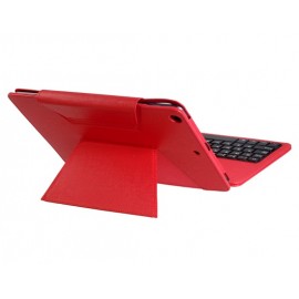 Oracle Pattern Faux Leather Flip Case with Built-in Bluetooth Keyboard for iPad Air (Red)