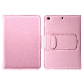 Faux Leather Flip Case with Built-in Bluetooth Keyboard for iPad Mini 3/2/1 (Pink)