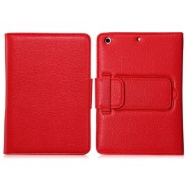 Faux Leather Flip Case with Built-in Bluetooth Keyboard for iPad Mini 3/2/1 (Red)