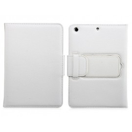 Faux Leather Flip Case with Built-in Bluetooth Keyboard for iPad Mini 3/2/1 (White)