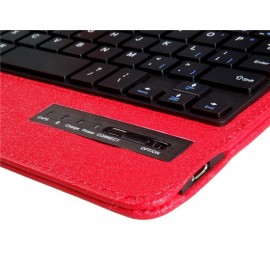 Oracle Pattern Faux Leather Flip Case with Built-in Bluetooth Keyboard for iPad Mini 3/2/1 (Red)
