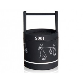S001 Vintage Bucket Shaped Wireless Bluetooth Speaker with TF Card Reader (Black)